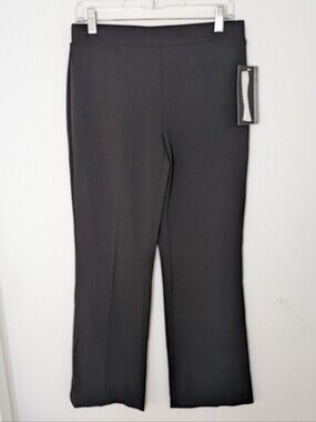 WREN New York Women Black Bootcut Dress Pants S Stretch Knit Pull On Flat Front